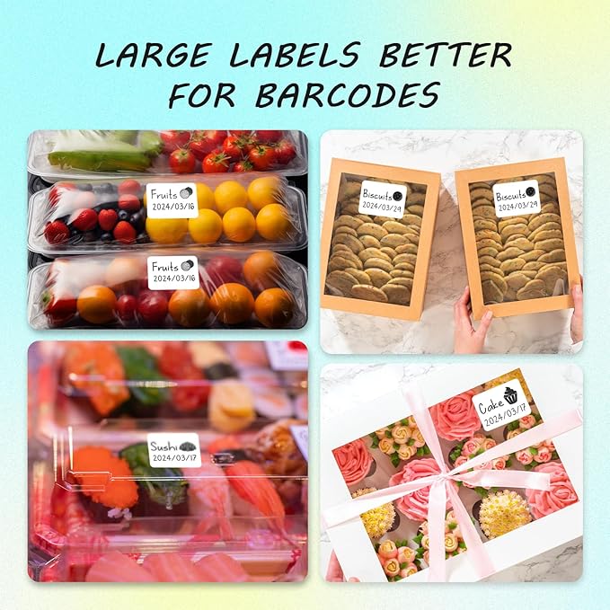 Thermal Labels Compatible with NIIMBOT B3S/K3 Label Printer,Compatible with Phomemo M221/M220/M120/M200/M250 Label Printer,2.36"x2.36"(60x60mm), 110 Labels/Roll, 4 Rolls Black on White