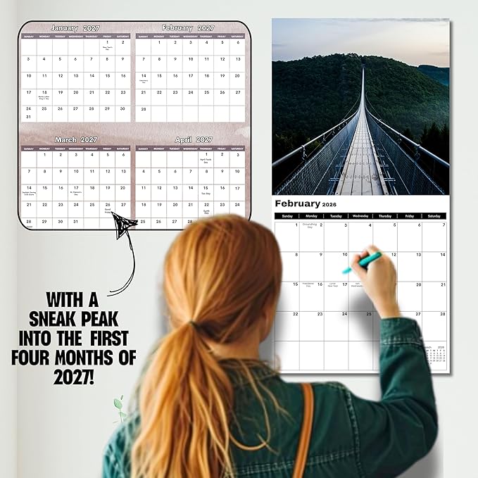 Pathways 2026 Wall Calendar | Scenic Nature Photography & Enchanted Outdoor Views | Stunning Walkways | Christmas Gift For Nature Lovers 12" x 24" Wall Calendar 2026