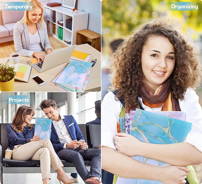 Forest Series Expanding File Folder Stylish Funky Cute Retro Document Organizer with Natural Scenes for Students,Teachers & Freelancers - Cyan Lake