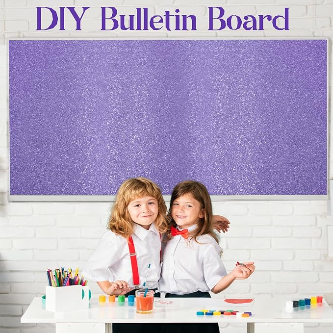 gisgfim 16" x20ft Glitter Bulletin Board Paper Roll Sparkle Color Bulletin Board Background Poster Paper Non Fading Gift Wrapping DIY Art Crafts for Office Classroom Decoration, Ultra Purple