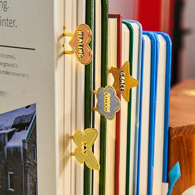 4PCS Metal Paperclip Bookmarks, Inspirational Christian Bookmarks, Cute Bookmark Clips for Books, Bible, Journals, Gifts for Women