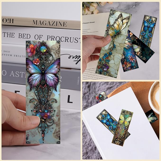 150 Pcs Butterfly Fantasy Bookmarks Bulk, Colorful Paper Book Marks for Reading Kids Girls Women, Aesthetic Book Markers for School Office Supplies Stationary Rewards, Bookish Gifts