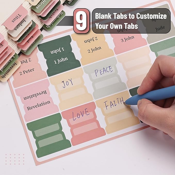 Mr. Pen- Bible Tabs, 75 Tabs, Colorful, Laminated Bible Tabs for Women and Men, Bible Tabs for Study Bible, Bible Index Tabs, Bible Book Tabs, Bible Labels Tabs, Mr Pen Bible Tabs