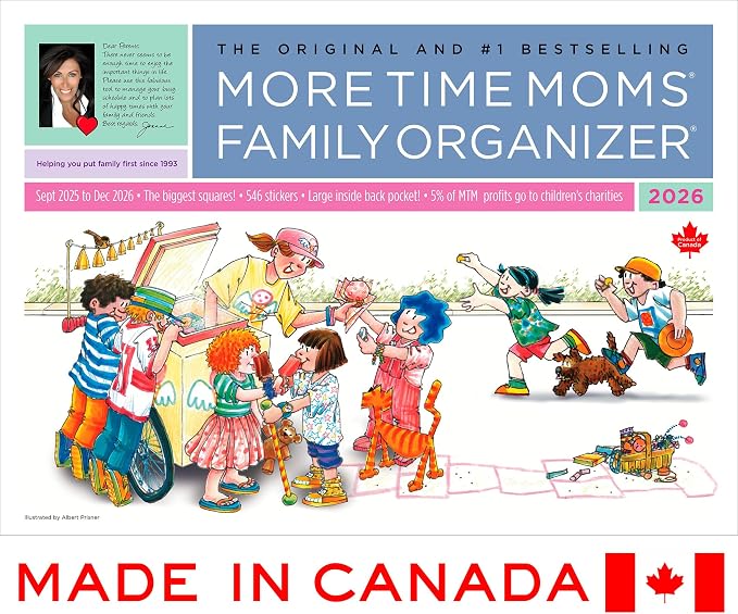 More Time Moms Family Organizer & Calendar, 2026 (15x22 Inches) - September 2025 to December 2026 - Larger & More Space for in-Depth Planning - Includes Over 500 Stickers, 16 Months, & Much More