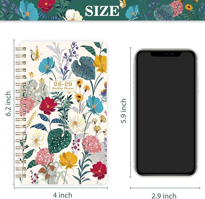 2026-2029 Pocket Calendar/Planner for Purse- July 2026 - June 2029 (36-Month Calendar), 3.8" x 6.4", 3 Year Monthly Planner with Monthly Tabs, Inner Pocket