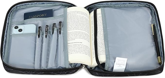 Octsky Boys Bible Cover, Carrying Book Case Church Bag Bible Protective with Handle and Zippered Pocket, Spider Red