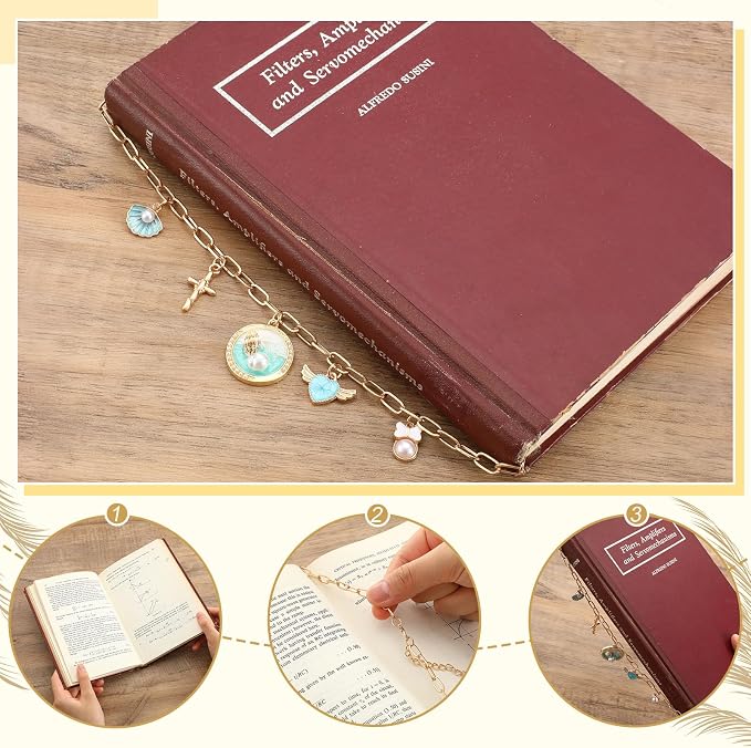 124 Pcs Bible Chain Bookmarks Making Kit, Metal Charm Bookmark DIY, Christian Scripture Accessory Faith Gift, Jewelry Bible Religious Decor for Study DIY Craft Supplies (Fancy)