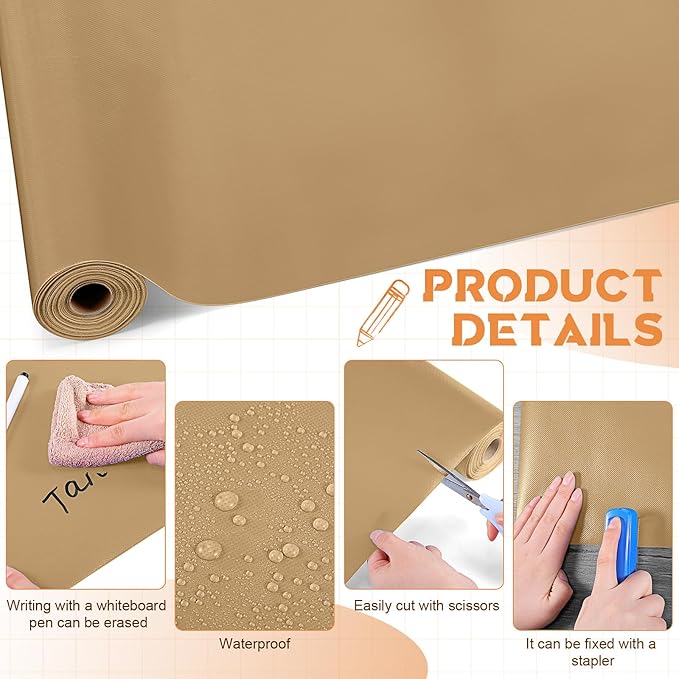 Hahafelt 16 in x 40 Ft Fabric Bulletin Board Roll Classroom Non Woven Fabric Background Decorations Waterproof Wrinkle Resistant Bulletin Board for Back to School Wall Decor(Brown,Pure)