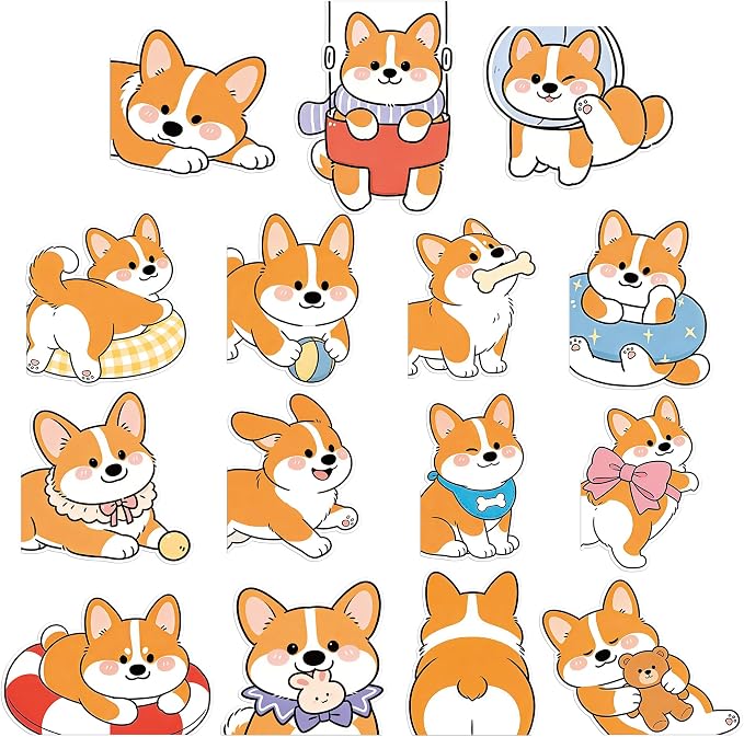 Corgi Magnetic Bookmarks Gifts - 15 Pcs Cute Dog Bookmark for Women Pet Animals Lovers Kids Students Bookworms Birthday Graduation Gift Funny Page Clips School Office Reading Accessories