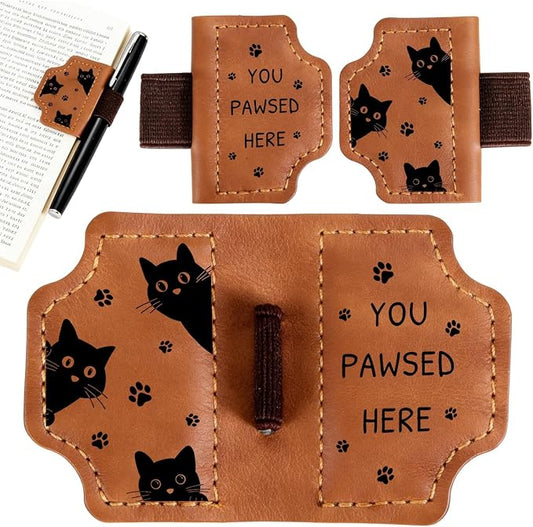 Cat Dad Fathers Day Gifts - Leather Bookmarks Cat Gifts for Men Women, Cute Bookmarks for Cat Lovers, Christmas Funny GIF ts for Book Lovers, Cat GIF ts for Cat Lovers, Bookish Reading Accessories