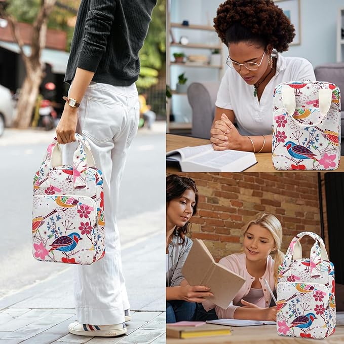 Bible Cover for Women, Bible Holder With Handle and Zippered Carrying Book Case Church Bag