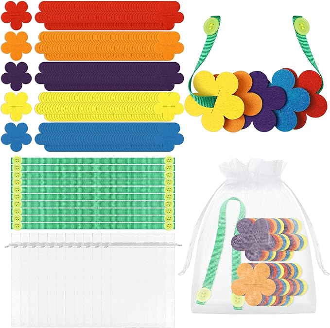 Tegeme 12 Sets Felt Buttoning Game Felt Craft Flower Buttoning Practice for Kids Montessori Practical Craft for Fine Motor Skills, Preschool Curriculum, Primary and Secondary Colors, Rainbow Activity