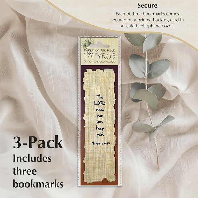 Pyriam Papyrus Religious Bookmark - “The Lord Bless You and Keep You” - Christian Bible Verse Bookmark - Inspirational Religious Gift for Men & Women.