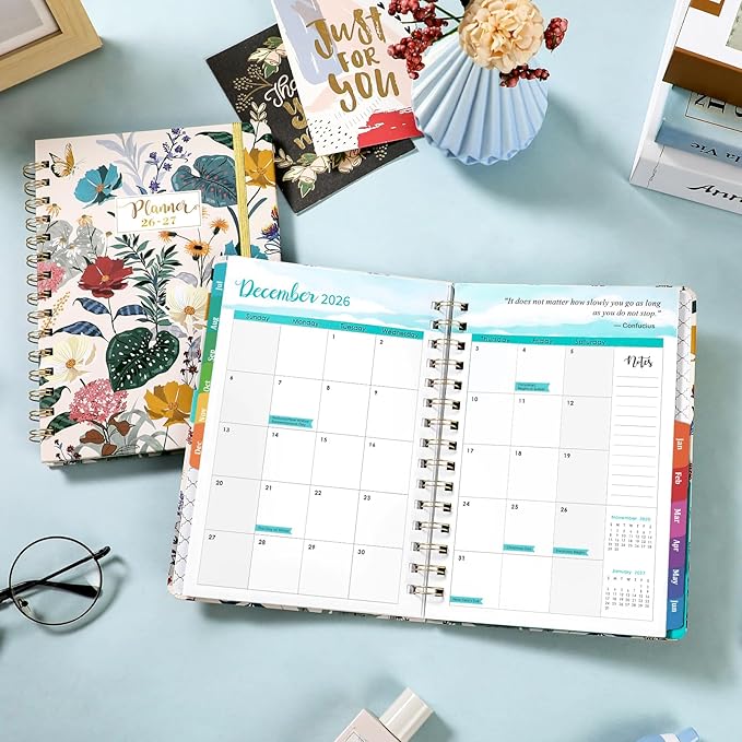 Planner 2026-2027 - Academic Planner from July 2026 - June 2027, 6.4" x 8.5", 2026-2027 Planner Weekly and Monthly, Hardcover, 12 Monthly Tabs, Thick Paper