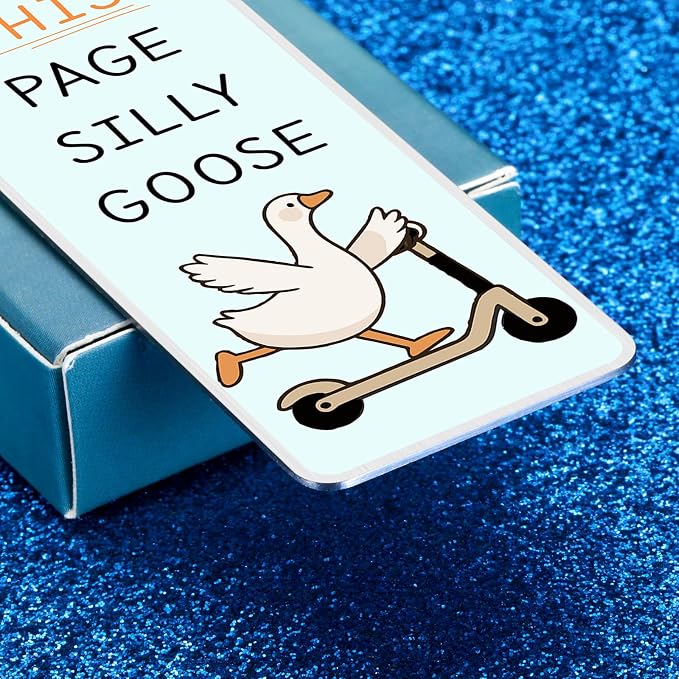Silly Goose Bookmarks Funny Bookmark Gifts for Women Kids Valentines Day Gifts for School Book Accessories for Reading Lovers Novelty Cute Bookmarks Cool Gift for Reader Valentines Graduation Bookmark