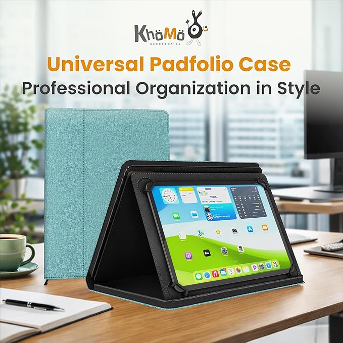 Universal Padfolio Case – Tablet Portfolio Organizer with Notepad Holder – Compatible with iPad 10th 11th Gen, iPad Pro 11, iPad 7 8 9 10.2 10.9 and 9.7 inches