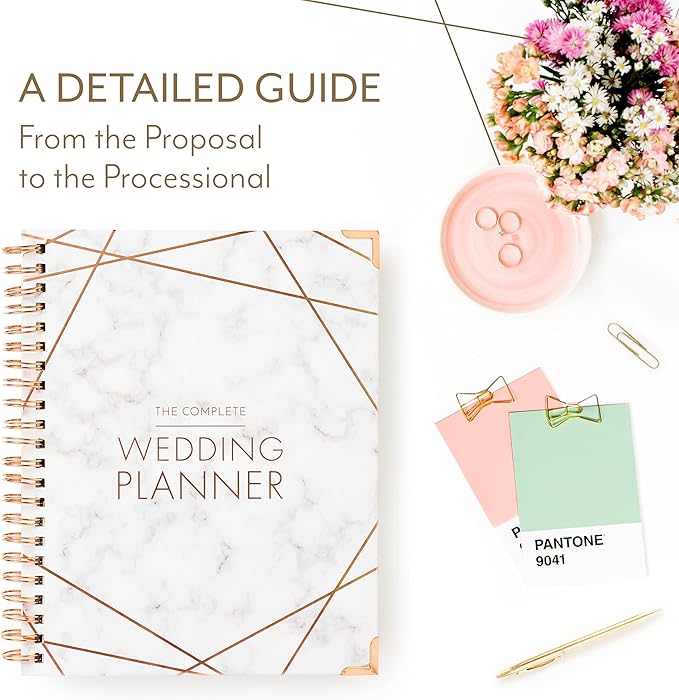 Your Perfect Day Wedding Planner Book and Organizer - Wedding Planner Book - Bridal Planning Binder with Countdown Calendar - Bride Gifts, Bridal Stuff, Notebook, Journal (MARBLED)