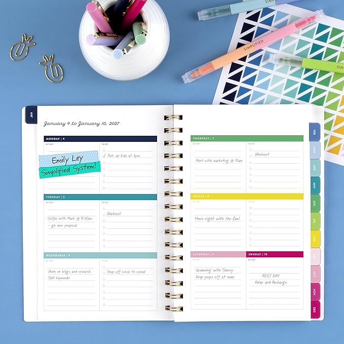 AT-A-GLANCE 2027 Planner, Simplified by Emily Ley, Weekly & Monthly, 5.5" x 8.5", Berry Floral (EL59-200-27)