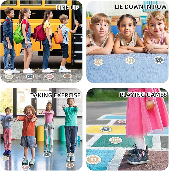 Boho Line up Spots for Classroom - 36pcs Number Stickers for Classroom Floor Stickers Dots for Classrooms Floor Decals for Classrooms Lining up Back to School Kindergarten Preschool Supplies