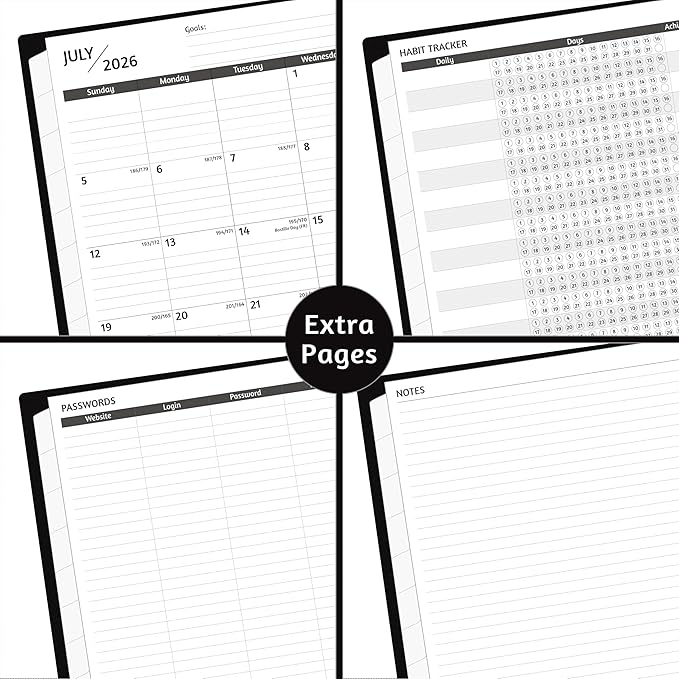 Monthly Planner 2026-2029, 36 Months Calendar Planner 2026-2029 from Jul 2026 – Jun 2029, 8.5'' x 11'' with Ruled Spread, Flexible Cover, Spiral Wirebound, Pocket, Coated Tabs, Notes ＆ Habit Tracker