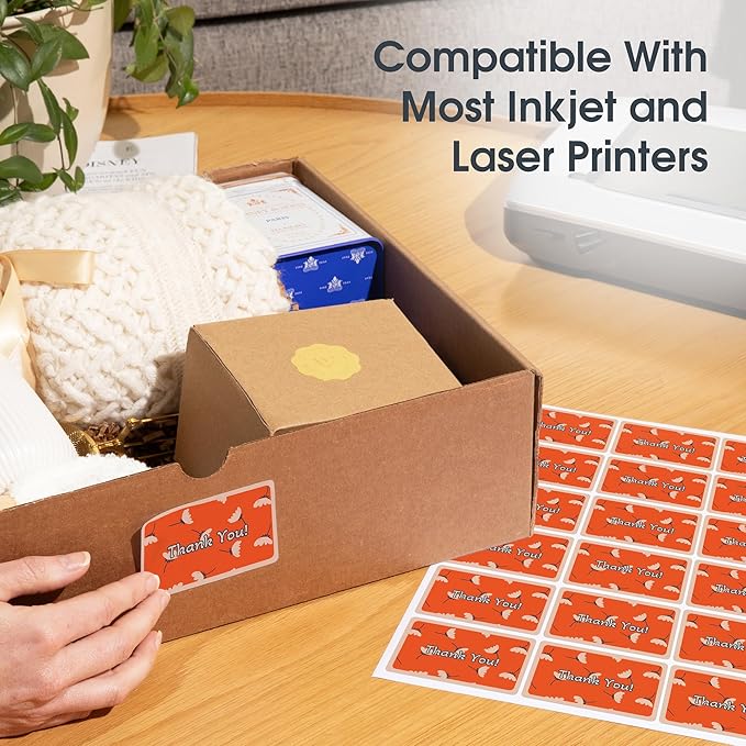 2.5" Printable Round Labels for Laser and Inkjet Printers - 6000 Blank Labels, 500 Sheets for Business Logos, Thank You Stickers, Price Tags, QR Codes - Spartan Industrial Template C005