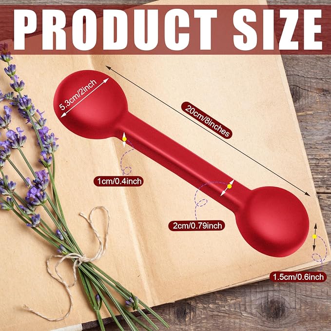 Eersida 2 Pieces Weighted Bookmarks Book Weight Page Holder Rubber Book Weight Bookmark Portable Weighted Rubber Page Holder for Adults Reading (Red)
