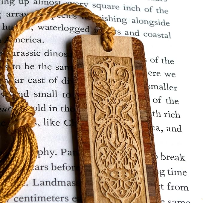 Ornate Personalized Wooden Bookmark | Decorative Filigree Scrollwork Design | Custom Engraved Literary Gift for Readers, Teachers, Librarians & Book Lovers | Handmade in the USA