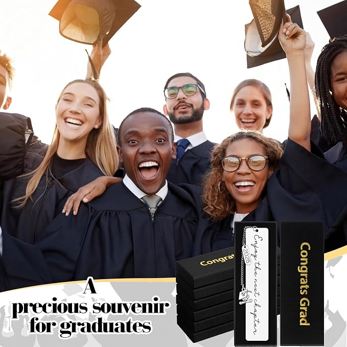 12 Sets Class of 2026 Graduation Bookmarks with Boxes 2026 Senior Graduation Gifts for Students Inspirational Grad Gifts High Middle Medical School 5th 8th Grade Grad Favors Classroom Party Favors
