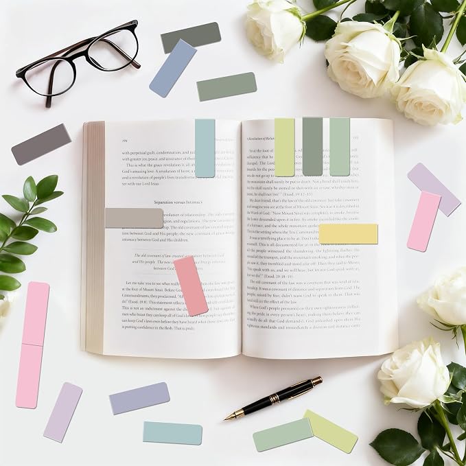 144Pack Magnetic Bookmarks for Reading Women Men Teacher Book Lovers Gifts, Bookmarks Bulk Personalized Bookmark Magnet Bookmark Clips Cute Pretty Funny Book Markers (Morandi)