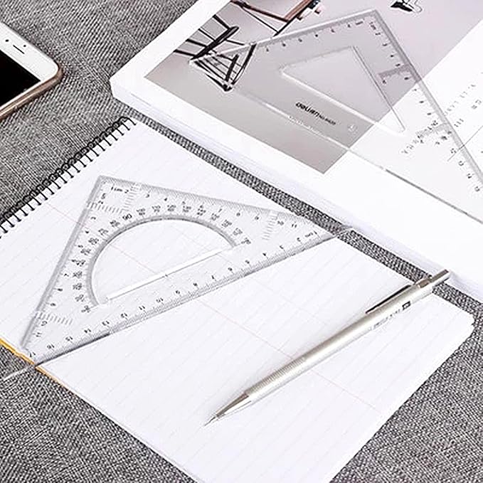 BronaGrand Triangle Ruler Square Set, 30/60 and 45/90 Degrees, Set of 2