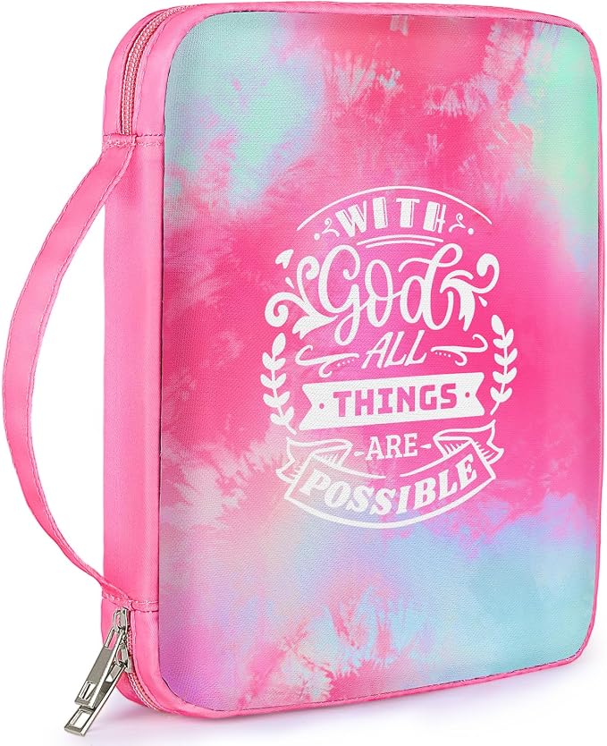 ICOSY Bible Cover Case for Women Girls Kids Bible Bag Case with Handle Kids Girls Bible Study Accessories Supplies