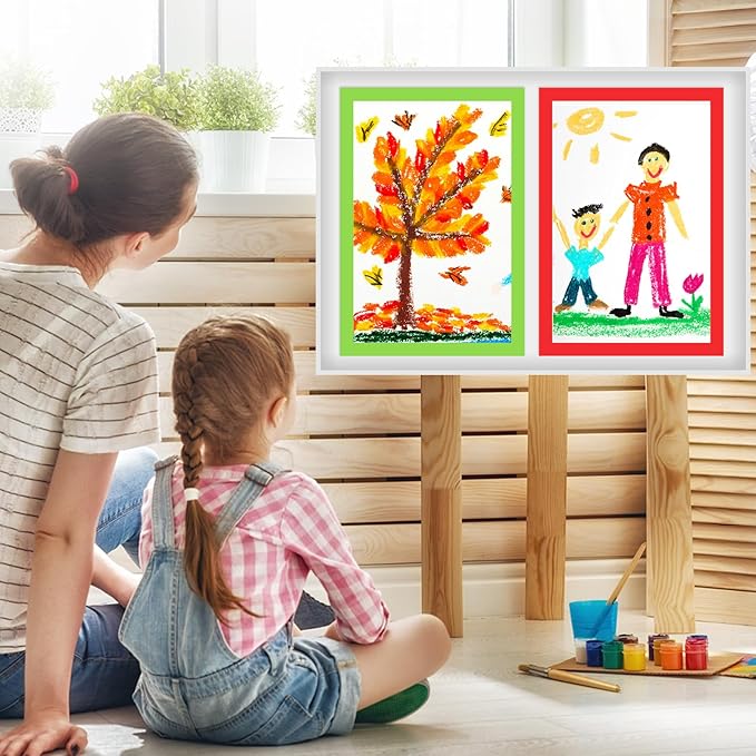 Dianelhall 25 Pcs Rainbow Color Frame Poster Board 10.2 x 15 Inch Colored White Poster Board Paper Colorful Bright Blank Display Board for School Project Kid DIY Craft Presentation Holiday Event