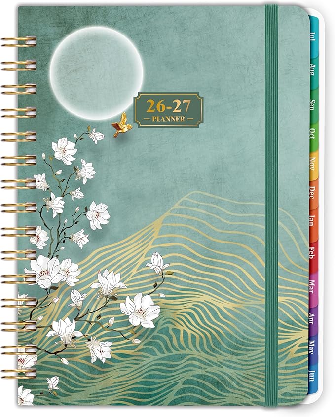 Planner 2026-2027 - JUL 2026 - JUN 2027, Academic Planner 2026-2027, Weekly and Monthly, Calendar 26-27 with Premium Paper, Twin-wire Binding - Hardcover (6.4" x 8.5", Green, Back Pocket)