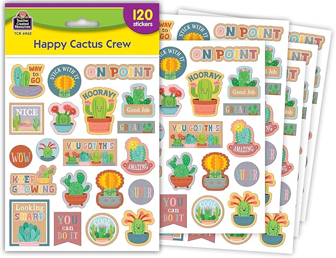 Teacher Created Resources Happy Cactus Crew Stickers (TCR6962)