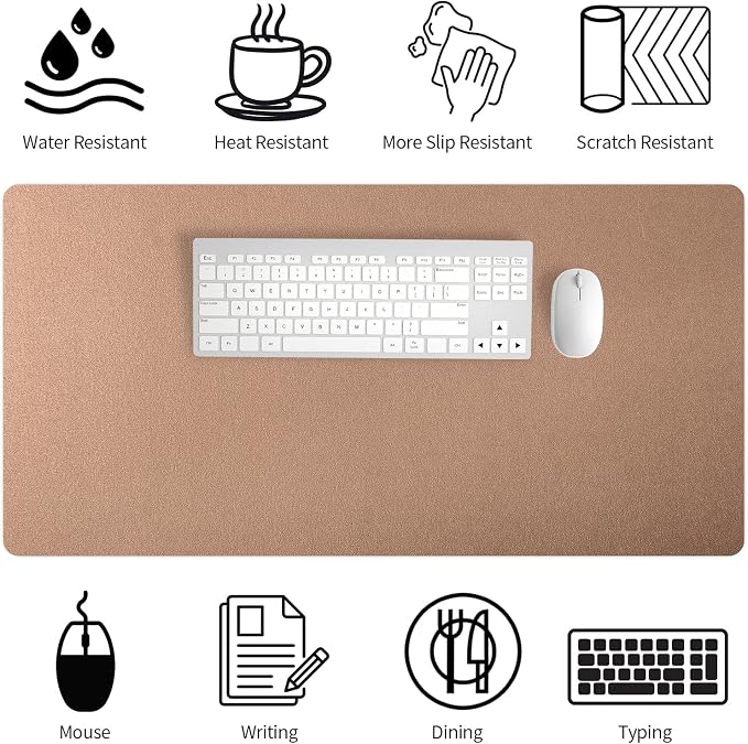 Bloss Gold Desk Mat 31.5x15.7 Inches, Desk Matt for Desktop, Waterproof Large Desk Pad, Computer Mat for Office/Home/Decor/Christmas Desk Mat