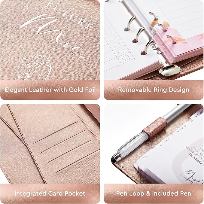 AW BRIDAL Future Mrs Wedding Planner Book and Organizer Gift Set, Personalized Destination Wedding Planners, Rose Gold Planning Gift for Bride and Engaged Couples, Cool Engagement Gifts for Her