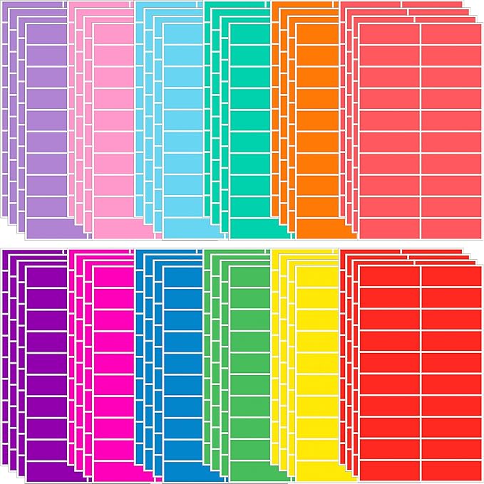 960 Pack Rectangular Colored Coding Labels Stickers by YSHIHE,3 x 1 inch Label Sticker,10 Assorted Colored Name Tags