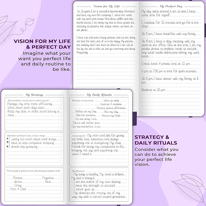 GoGirl Planner and Organizer for Women – Pocket Weekly Planner, Goals Journal & Agenda for Time Management & Productivity. Undated (Purple)