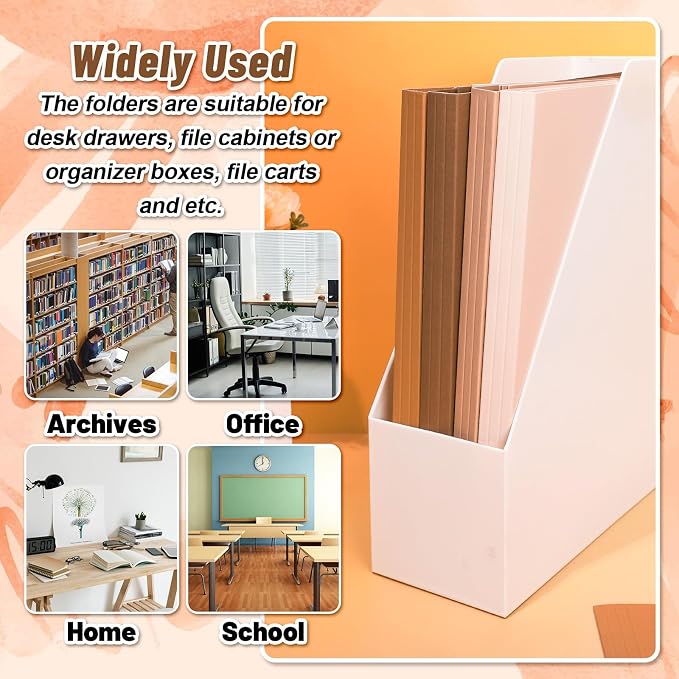 Whaline 24 Pack Terracotta File Folders Letter Size 4 Colors Gradient Terracotta File Pockets with 1/3 Cut Tab for Home Office Classroom Supplies, 8.9 x 11.6 Inch