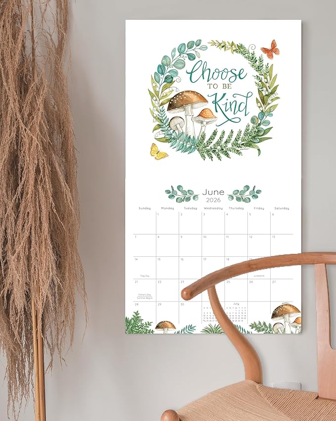 Legacy Publishing Group 2026 Wall Calendar 12-Month Schedule Organizer 12 x 13 Inch Paper With Brass Grommet Kindness Matters