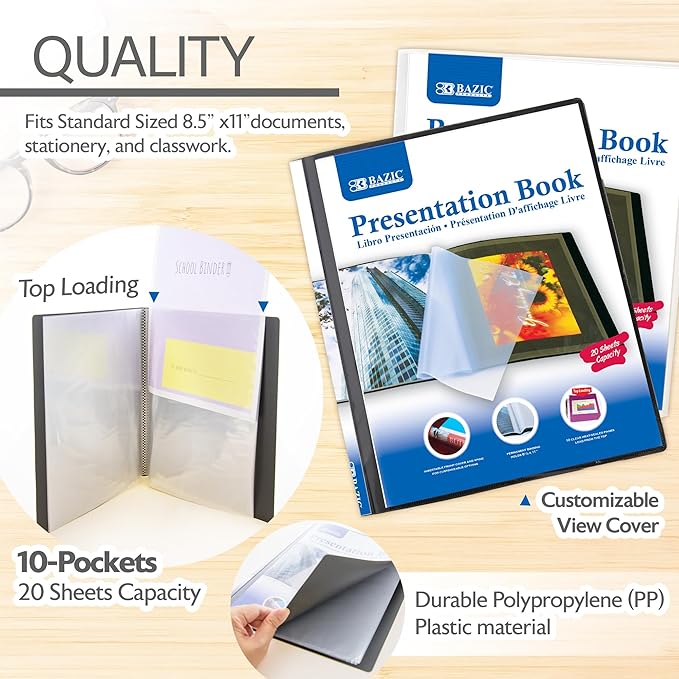 Bazic 10-Pocket Presentation Book (Case of 144) (3129-144)