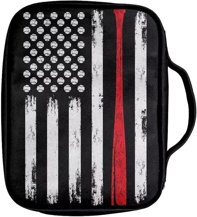 Suobstales Baseball American Flag Bible Covers for Women Men Bible Case Bible Bag Tote Book Carrying Case Bible Accessories with Handle and Zippered Pocket