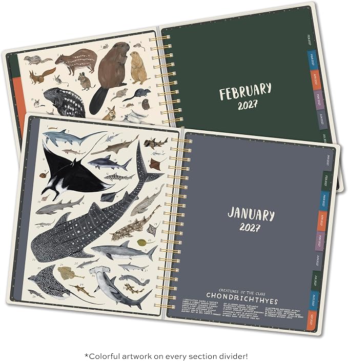 High Note 2027 Planner, 17-Month Weekly & Monthly Hardcover Planner: August 2026 to December 2027, 9" x 10", Orders of the Animals with Notes, Lists & Reference Pages + Sticker Sheet