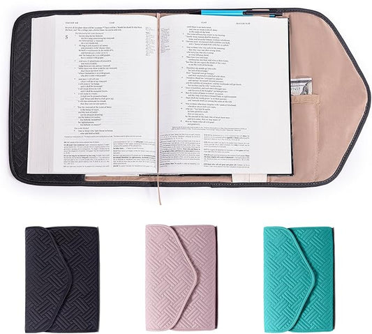 APLUFINE Reusable Book Cover with Magnet Closure - Adjustable Book Sleeve for Hardcovers and Paperbacks
