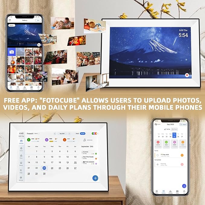 10.1" Digital Desk 2026 Electronic Calendar Planner,Voice Message Feature,Touchscreen Interactive Display for Family Schedules, Achievement Rewards, Meal Planning,Digital Picture Frame,Smart Clock, Gifts