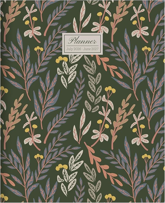 TF Publishing July 2026 - June 2027 Trailing Blooms Medium Monthly Planner - 12 Month Academic Planner 2026-2027 with 2-Page Spreads, Monthly Calendar Grids and Planning Prompts - 6.5 in x 8 in