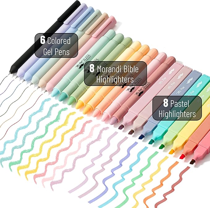 Mr. Pen- Bible Cover Case for Women, Large Bag with Durable Handle, 24-pcs Bible Journaling Kit & Study Supplies with No Bleed Highlighters and Pens, Christian Gift for Women, Mothers Day Gift