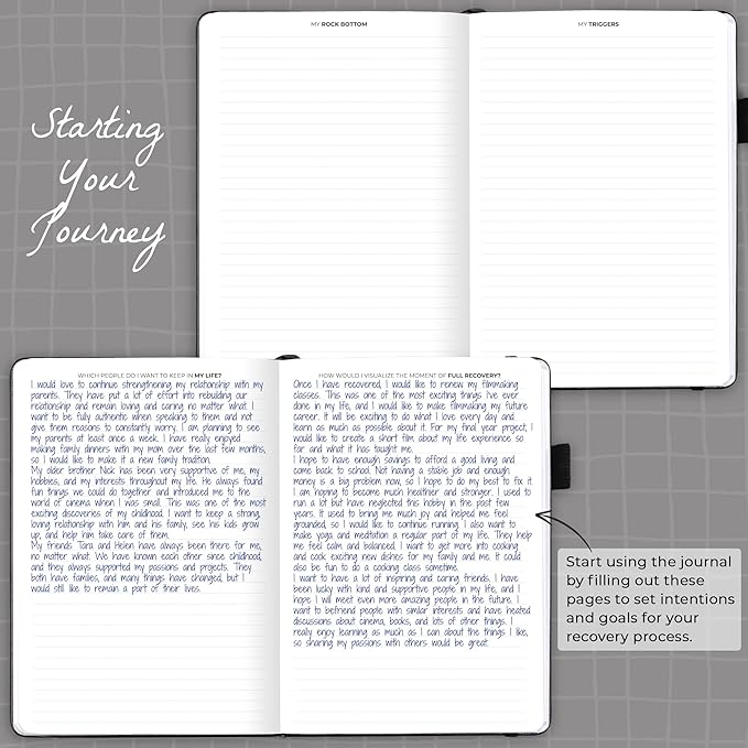 Clever Fox Addiction Recovery Journal – Addiction Treatment Planner & Workbook – Daily Sobriety Journal for Recovery Progress, A5 (Black)