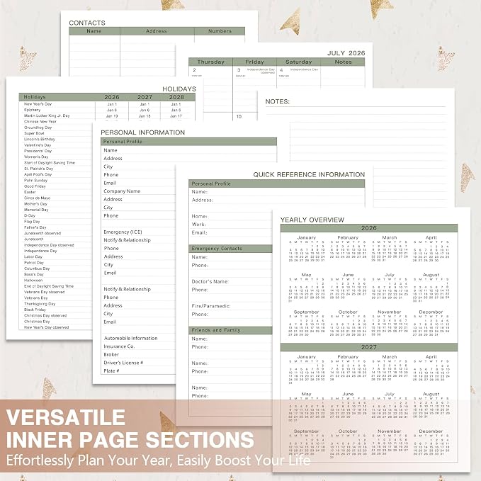 Large 2026-2027 Academic Planner – Weekly & Monthly Planner Organizer from July 2026 - June 2027, 8.5"x11" Aesthetic Daily Agenda Planning Book with Pocket Stickers for Women Students Office, A4 Size