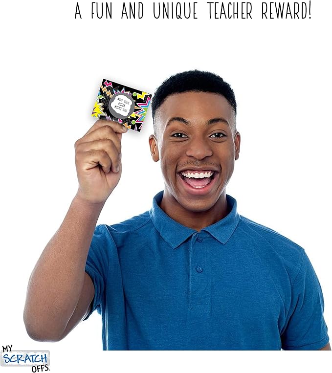 My Scratch Offs 50 Pack Zig Zag Black DIY Custom Make Your Own Scratch Off Cards for Teacher Supplies, Classroom Must Haves, Motivational Cards for Students & Small Business
